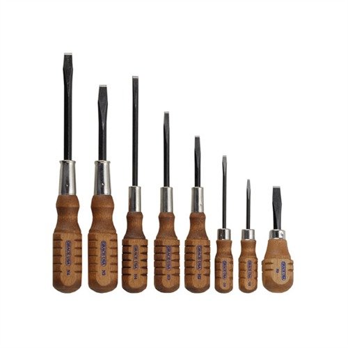 Das Grace USA Schraubendreher-Set bietet dir robuste, ergonomische Holzgriffe, gehärtete Spitzen und einen quadratischen Schaft für präzise und langlebige Arbeiten.
