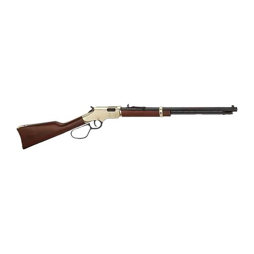 Der GOLDEN BOY LARGE LOOP LEVER .22 S/L/LR bietet eine beeindruckende Kombination aus Holz- und Messingverarbeitung, ideal für präzises Schießen und einfache Handhabung.
