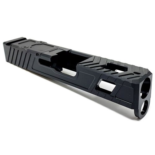 Der MARKSMAN V4 Slide für Glock G26 Gen 3/4 aus robustem 17-4 Edelstahl bietet optimale Leistung, RMR-Kompatibilität und eine langlebige QPQ Nitride-Beschichtung.