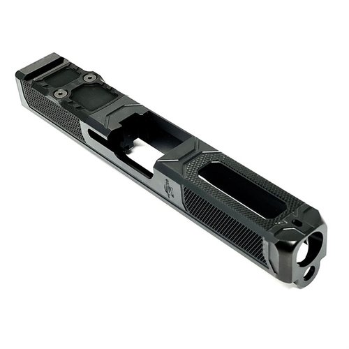 Der EXECUTIVE CARRY V5 Slide für Glock 20 Gen 3 bietet CNC-gefräste Diamant-Serrationen, eine langlebige Edelstahlkonstruktion und ist kompatibel mit Trijicon RMR.