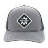 Anthrazit-Snapback mit schwarzem Mesh und Diamant-Patch