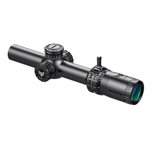 Das Swampfox Arrowhead 1-8X24MM SFP bietet brillante Sicht, weites Sichtfeld, werkzeuglose Locking Turrets und beleuchtete Retikels – perfekt für deinen Einsatz!