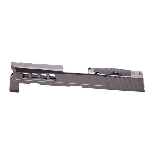 Der AXIOM Slide mit RMR Cut für die Sig Sauer P320 bietet eine perfekte Passform, ist aus robustem 17-4ph Edelstahl gefertigt und kompatibel mit Trijicon RMR/SRO.