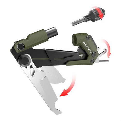 Der GUN TOOL CORE ist kompakt und vielseitig, ideal zum Wechseln von Choke-Rohren, Entfernen von Stiften und Anpassen von Optiken – ein Muss für ernsthafte Schützen!