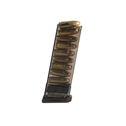 Die ETS Glock 43 Magazine aus transparentem Polymer bieten eine leichte Konstruktion, sofortige Sichtbarkeit des Füllstands und sind langlebig sowie einfach zu zerlegen.