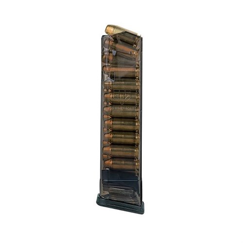 Die ETS Magazine für Glock .40 S&W bieten Zuverlässigkeit, leichtes Polymer, einfache Demontage und sind wettbewerbskonform – perfekt für deinen Erfolg!