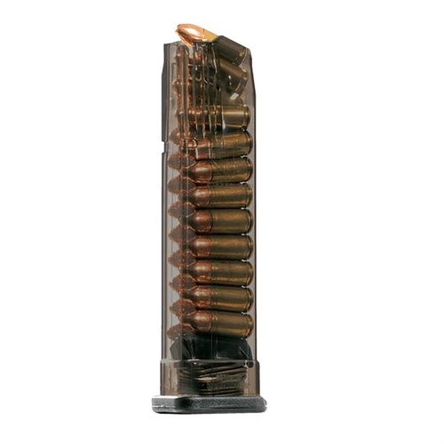Die SMITH & WESSON M&P Magazine bieten eine hohe Kapazität von 21 Schuss, extreme Schlagfestigkeit und sind kompatibel mit Glock®-Erweiterungen.