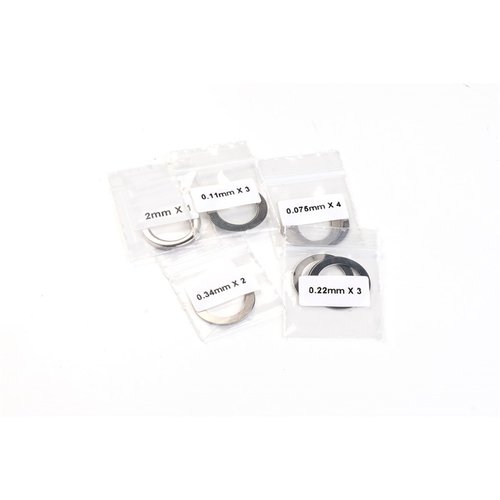 Das Strike Industries AR Shim Set für .223/5.56 oder .308 sorgt für präzise Ausrichtung deiner Mündungsgeräte, ist wiederverwendbar und aus SUS 304 Edelstahl gefertigt.