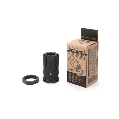 Der Strike X-Comp Element C Muzzle Brake reduziert Rückstoß und ist speziell für die CZ Scorpion EVO 9mm konzipiert, mit einfacher Installation und Multi-Kaliber-Kompatibilität.