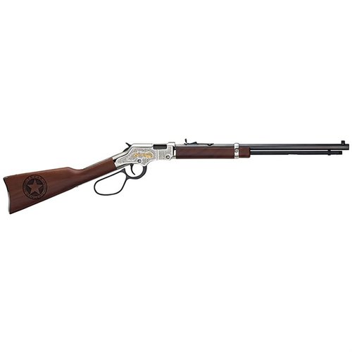 Die GOLDEN BOY 22 LR Texas Ranger Tribute Edition bietet dir eine elegante Verarbeitung, einen 20-Zoll-Oktagonal-Lauf und ein wunderschönes Walnussholz-Schaft.