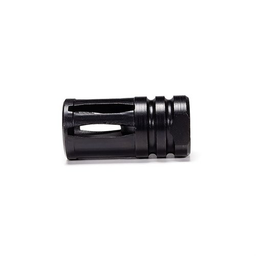 Der Faxon 9mm A2 Flash Hider reduziert Mündungsblitz und ist mit 1/2x28 Gewinde für viele Waffen kompatibel. Robuste Nitride-Beschichtung sorgt für Langlebigkeit.