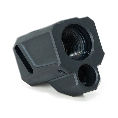 Der EXOS-513 Pistol Compensator für Glock Gen 3 verbessert Konsistenz, reduziert Rückstoß und Mündungshochlauf mit einem einzigartigen Design aus 6061 Aluminium.