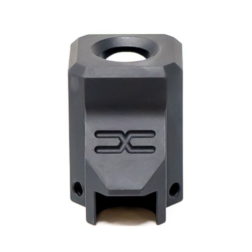 Der EXOS-523 Pistol Compensator für Glock® 43 verbessert die Konsistenz, reduziert Rückstoß und Mündungsklappen durch seine spezielle Konstruktion aus 6061 Aluminium.