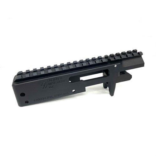 Der OPENTOP 11/22 Stripped Receiver für Ruger® 10/22® bietet eine kürzere Picatinny-Schiene, CNC-gefrästes Aluminium und einfache Demontage ohne Triggerentfernung.