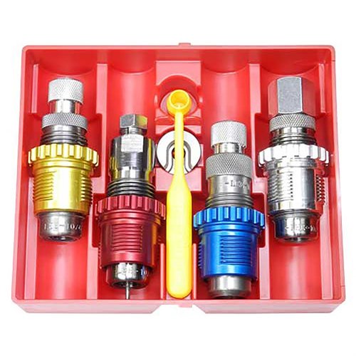 Das Lee Handgun Breech Lock Carbide 4-Dies Set bietet Dir alles, was Du für präzises Laden benötigst: Full Length Sizing Die, Bullet Seating Die und mehr!