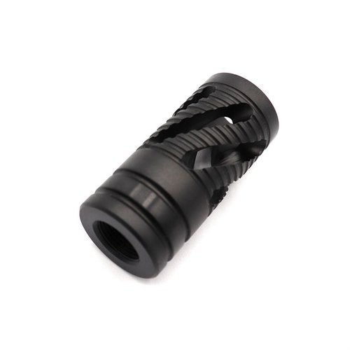 .22 Muzzle Brake für Ruger 10/22 reduziert den Rückstoß, hat 1/2"-28 Gewinde, sieht toll aus und ist aus schwarzem blued chromoly gefertigt.