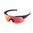 DEFIANT Sonnenbrille, schwarzer Rahmen, polarisierte graue Gläser mit roter Verspiegelung