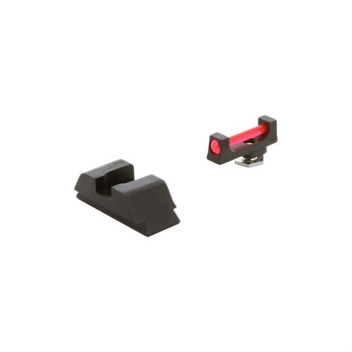 Die RANGE FIBER OPTIC SIGHT SET von AMERIGLO für Glock® Gen 5 bietet schnelle Zielerfassung mit rotem Fiber Optic und robustem Design für präzises Schießen.