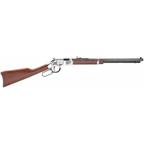 Die GOLDEN BOY SILVER Father's Day Edition 22LR bietet eine elegante Nickel-Oberfläche, einen 20" Octagon-Lauf und edles amerikanisches Walnussholz – das perfekte Geschenk für Dad!