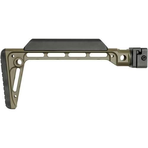 Der MINIMALISTIC SIDE FOLDING STOCK bietet eine robuste Konstruktion aus 4140 Stahl, 5 QD Sling-Anschlüsse und einen komfortablen Polymer-Schaft. Ideal für deine Waffe!