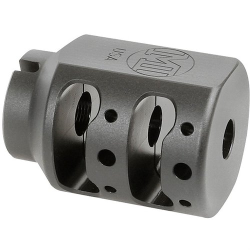Der ALPHA TANK BRAKE reduziert den Rückstoß dank seiner dualen Kammer, besteht aus 416 Edelstahl und ist in Blast oder Black Nitride erhältlich. Lebenslange Garantie!