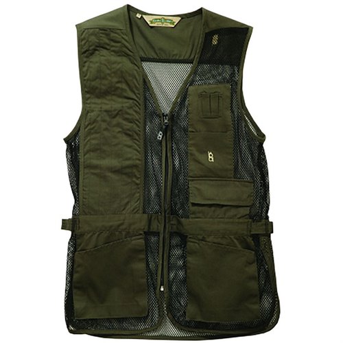 Die BOB ALLEN FULL MESH SHOOTING VEST bietet eine leichte, atmungsaktive Mesh-Konstruktion, verstellbare Seitenteile und praktische Taschen für Munition und Zubehör.