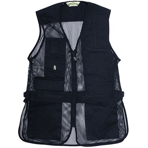 Die BOB ALLEN FULL MESH SHOOTING VEST bietet leichtes, atmungsaktives Mesh, verstellbare Taille, Taschen für Choke Tubes und Platz für Schrotpatronen.