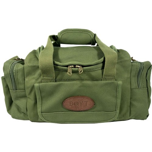 Die SIGNATURE SERIES CANVAS SPORTING CLAYS BAG bietet ein robustes, gewachstes Canvas, Platz für 8 Schrotpatronen und praktische Taschen für Zubehör.