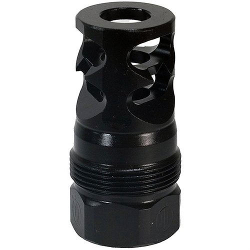 Erlebe mit dem PWS FRC 308 Kompensator verbesserte Rückstoßkontrolle und effektive Flammenunterdrückung für präzise Schüsse und schnelle Nachfolgeschüsse.
