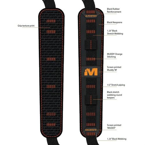 Die SUMMIT RIDGE ™FLEXIBLE COMFORT SLING™ bietet dir Komfort durch weiches Neopren, ein Anti-slip Gripper, verstellbare Länge und praktische Shell Holder.
