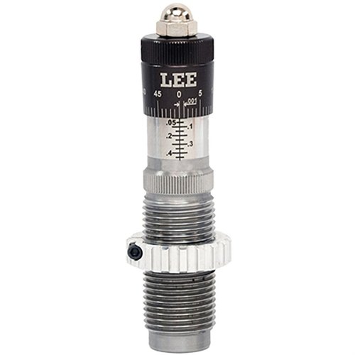 Die LEE PRECISION Mikrometersitzdie garantiert präzises Setzen von Geschossen mit einer einfach ablesbaren Skala, perfekter Ausrichtung und der Möglichkeit, gleichzeitig zu setzen und zu crimpen.