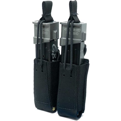 Die GBRS Group Double Pistol Magazine Pouch bietet MOLLE/BELT-Kompatibilität, abnehmbare Bungee-Retention und sorgt für einen reibungslosen Magazinwechsel.