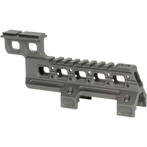 Erhöhe deine HK MP5/MP5K mit der Midwest Industries Optik- und Laserhalterung, die einfach zu installieren ist und Platz für Rotpunktvisier und Laser bietet.