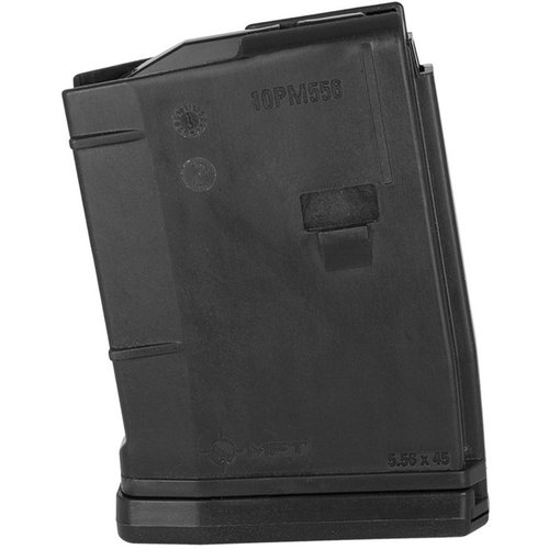 Die MFT 5.56X45 NATO 10-Runden-Magazine bieten eine verbesserte STANAG-Konstruktion, flared floor plate, einfache Demontage und zuverlässige Fütterung.