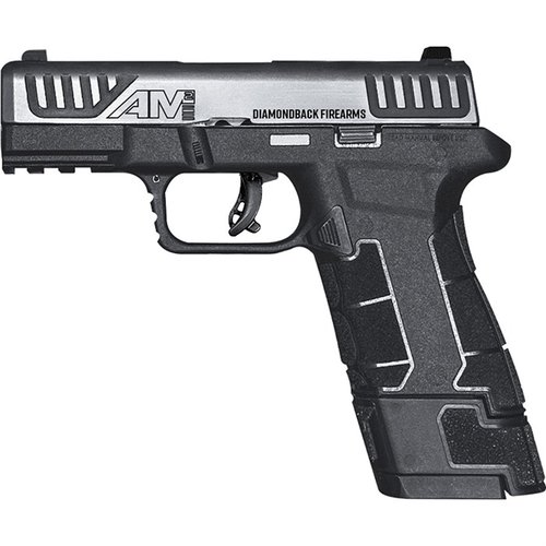 Die Diamondback AM2 9mm Pistole vereint kompaktes Design, sichere Handhabung und Anpassungsmöglichkeiten, ideal für Selbstverteidigung und Schießsport.