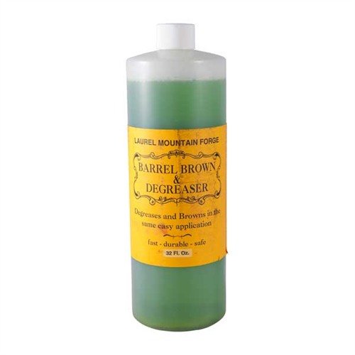 Entdecke BARREL BROWN & DEGREASER von Laurel Mountain Forge – ein schnelles, ungiftiges System, das Fett entfernt und eine feine, farbintensive Braunfarbe erzeugt.