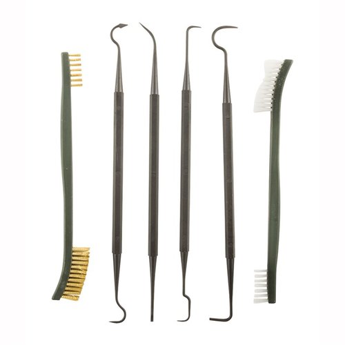 Mit dem Lyman Pick and Brush Set kannst du auch die engsten Ecken deiner Waffe gründlich reinigen, ohne sie zu beschädigen. Inklusive Nylonbürste!
