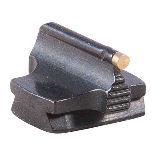 Präzisionsgefertigte BARREL MOUNTED Frontsicht aus Stahl mit blauer, polierter Oberfläche. Ideal für präzises Zielen und passend für viele Gewehre.