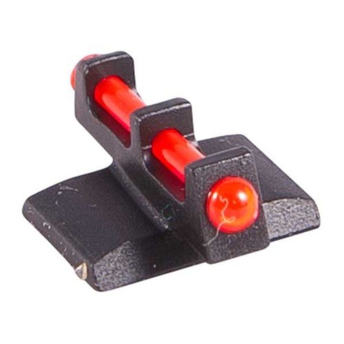 Die FIBER OPTIC Frontsights von NOVAK maximieren das Umgebungslicht für schnelle Zielerfassung, ideal für dunkle Bedingungen. Erhältlich in Rot oder Grün.