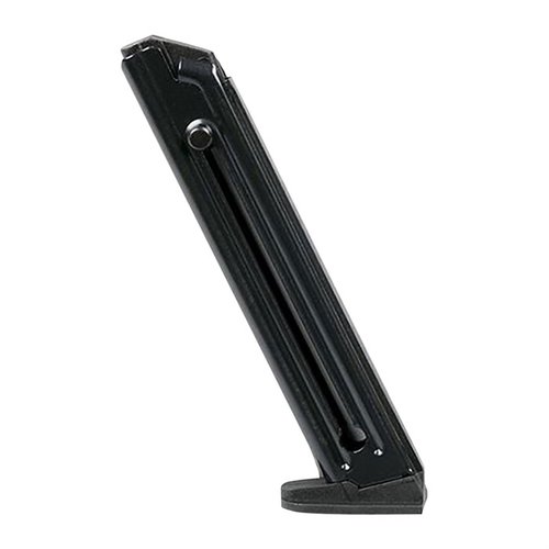 Das Browning Buckmark Steel Magazin bietet eine robuste Bauweise aus hitzebehandeltem Karbonstahl, ideal für .22 LR, und sorgt für mehr Schießzeit mit 10 Schuss.