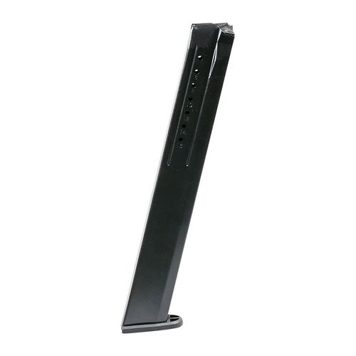 Die Ruger SR9 Stahlmagazine sind langlebig, korrosionsbeständig und bieten Kapazitäten von 17 oder 32 Schuss für zuverlässiges Schießen mit 9mm.