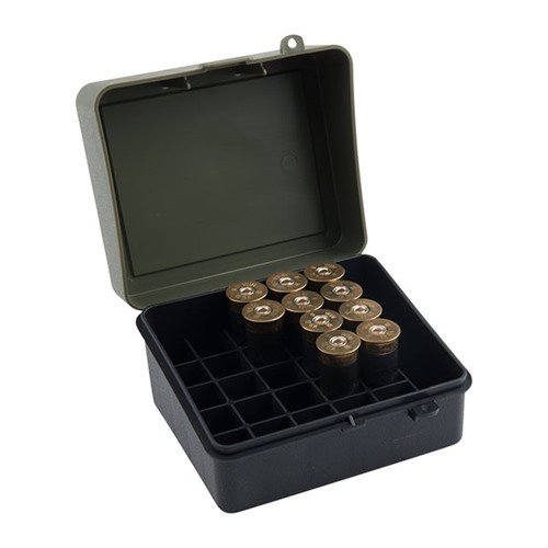 Die SHOTGUN SHELL CASE von PLANO bietet Platz für bis zu 25 Schuss 12 oder 16 Gauge mit einem praktischen Flip-Top für schnellen Zugriff.