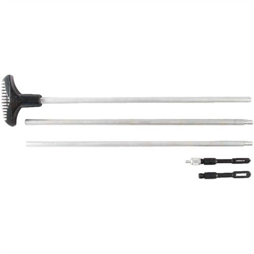 Die HOPPES Reinigungsstäbe aus Aluminium sind in drei Teilen erhältlich, ideal für Schrotflinten mit zwei Schlitzspitzen für .410 bis 12 Gauge.