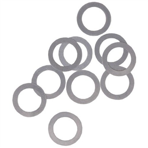 Beseitige übermäßigen Cylinder Endshake bei Colt, Klonen und Ruger® Revolvern mit diesen Edelstahl-Gasring-Shims für eine präzise Passform und optimale Leistung.