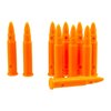 Die SAF-T-TRAINERS Dummy-Rounds sind leuchtend orange, leicht erkennbar und ideal für Trainingszwecke, um Verwechslungen mit echten Patronen zu vermeiden.
