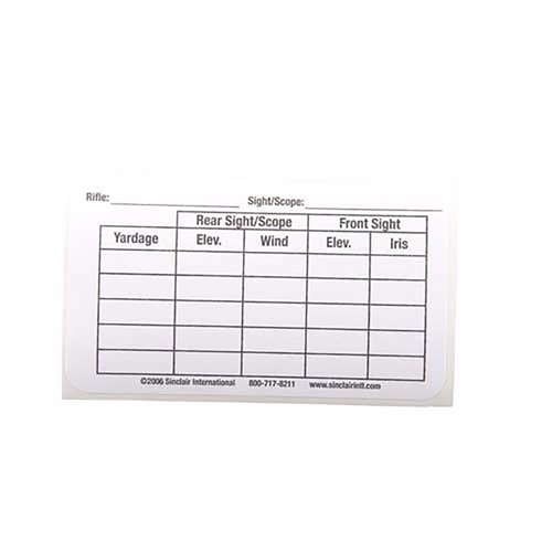 Die SINCLAIR SIGHT/YARDAGE LABELS im 25er Pack helfen dir, deine Zielmarkierungen präzise zu organisieren und deine Schießleistung zu verbessern.