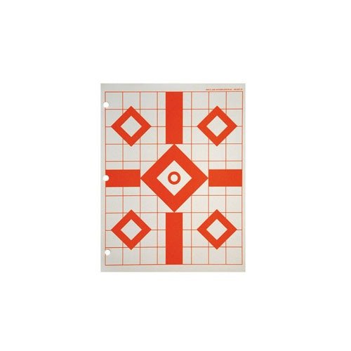 Die Sinclair Fluorescent Sight-in Targets bieten dir klare Sichtbarkeit mit fluoreszierendem Orange auf schwerem Papier, ideal für präzises Zielen bei schwachem Licht.