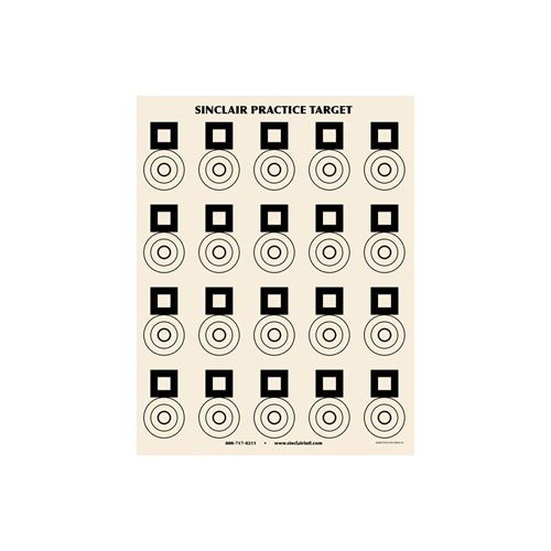 Die SINCLAIR Benchrest Übungsscheiben (25er Pack) bieten 20 offizielle 100 Yard Ziele, ideal für präzises Training und Ladentests mit 17-30 Kaliber Gewehren.