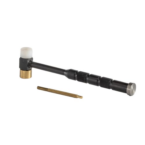 Der Lyman Brass Tapper und Drift Punch bietet austauschbare Köpfe für präzise Anpassungen, eine integrierte Drift Punch und einen rutschfesten Griff.