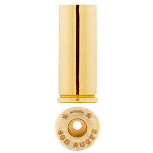 Starline 480 RUGER BRASS bietet hochwertige, gerade Wandpatronen, die von Top-Schützen bevorzugt werden. Ideal für präzises Schießen, 100 Stück pro Tasche.